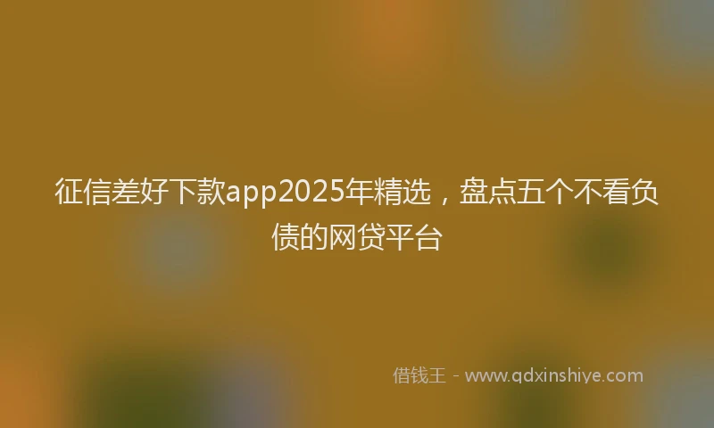 征信差好下款app2025年精选，盘点五个不看负债的网贷平台