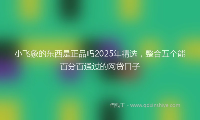 小飞象的东西是正品吗2025年精选，整合五个能百分百通过的网贷口子