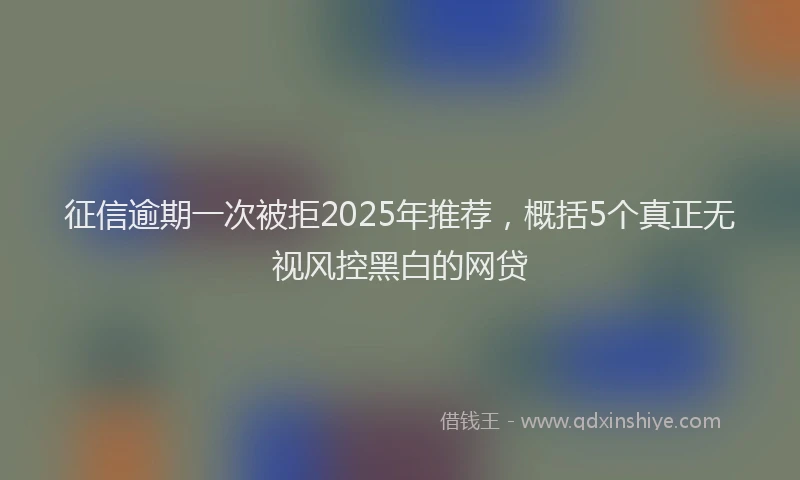 征信逾期一次被拒2025年推荐，概括5个真正无视风控黑白的网贷