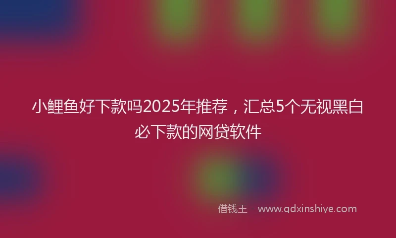 小鲤鱼好下款吗2025年推荐，汇总5个无视黑白必下款的网贷软件