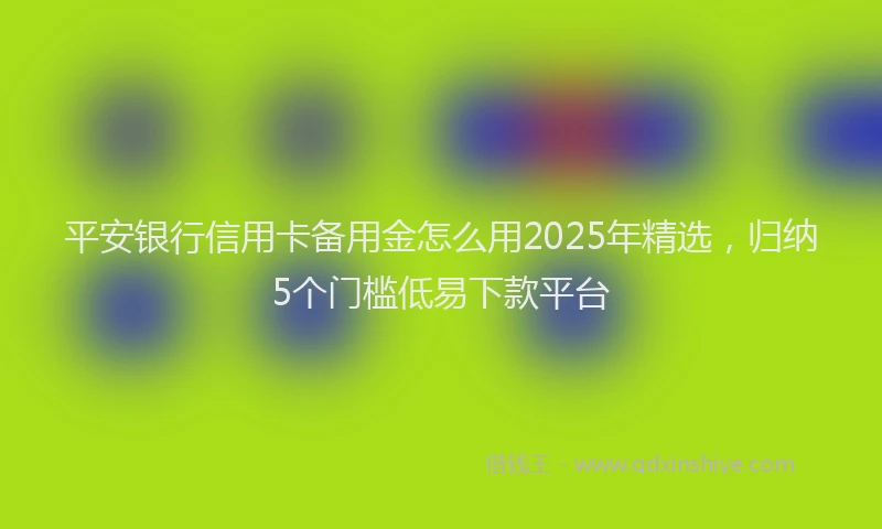平安银行信用卡备用金怎么用2025年精选，归纳5个门槛低易下款平台