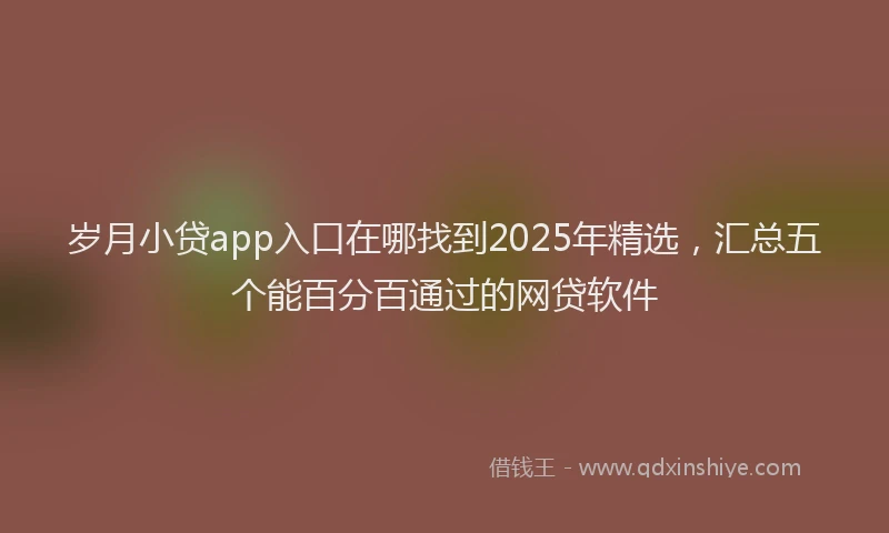 岁月小贷app入口在哪找到2025年精选，汇总五个能百分百通过的网贷软件