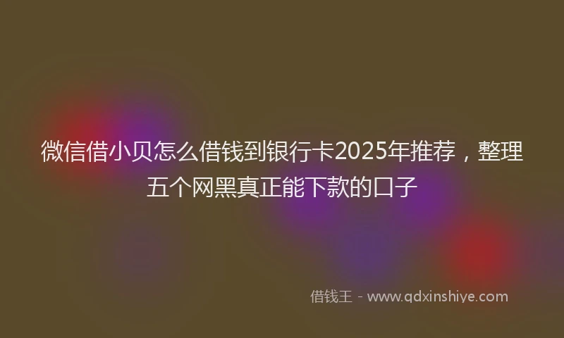 微信借小贝怎么借钱到银行卡2025年推荐，整理五个网黑真正能下款的口子