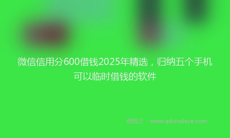 微信信用分600借钱2025年精选，归纳五个手机可以临时借钱的软件