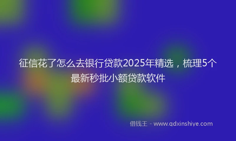 征信花了怎么去银行贷款2025年精选，梳理5个最新秒批小额贷款软件