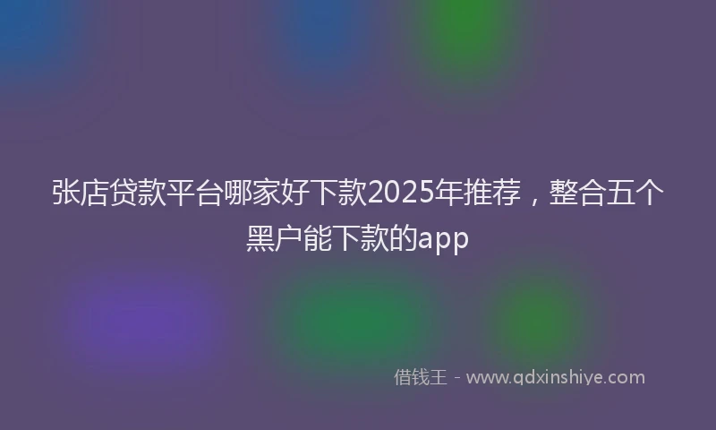 张店贷款平台哪家好下款2025年推荐，整合五个黑户能下款的app