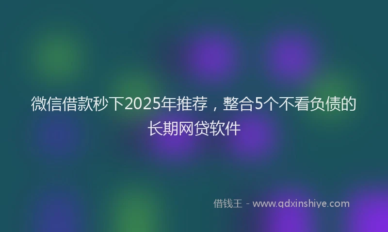 微信借款秒下2025年推荐，整合5个不看负债的长期网贷软件