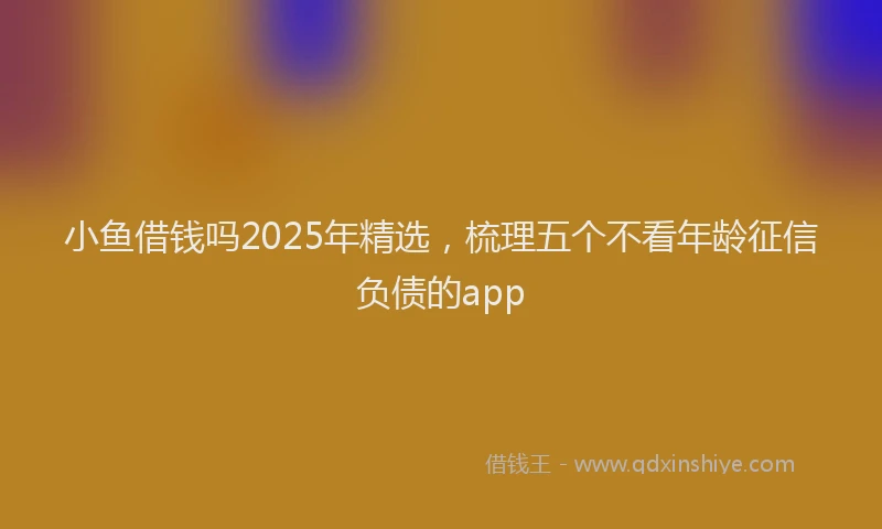 小鱼借钱吗2025年精选，梳理五个不看年龄征信负债的app