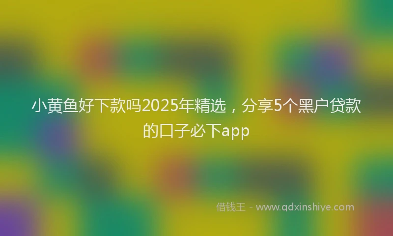 小黄鱼好下款吗2025年精选，分享5个黑户贷款的口子必下app
