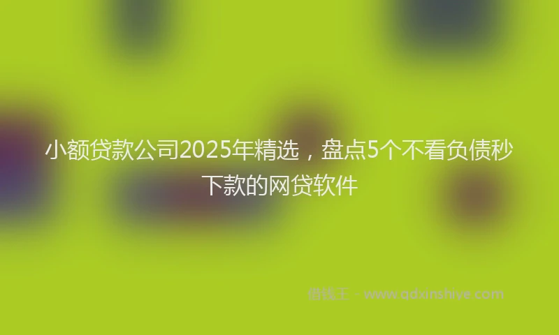 小额贷款公司2025年精选，盘点5个不看负债秒下款的网贷软件