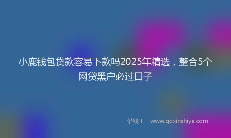 小鹿钱包贷款容易下款吗2025年精选，整合5个网贷黑户必过口子