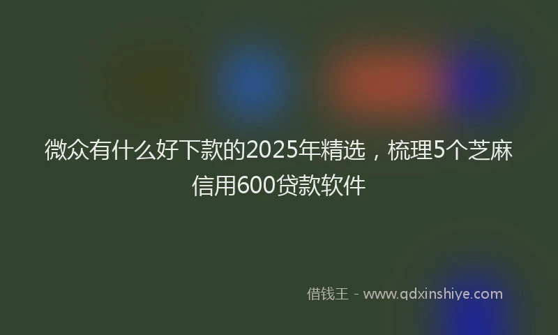 微众有什么好下款的2025年精选，梳理5个芝麻信用600贷款软件