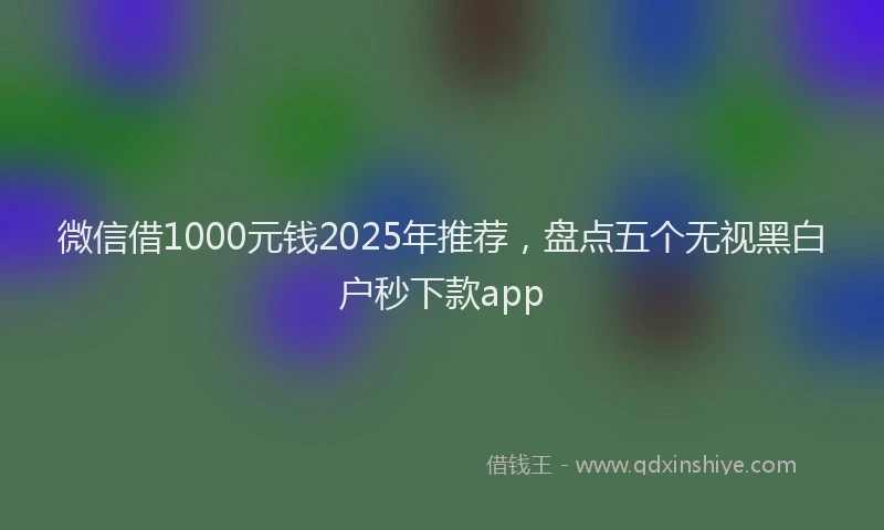 微信借1000元钱2025年推荐，盘点五个无视黑白户秒下款app