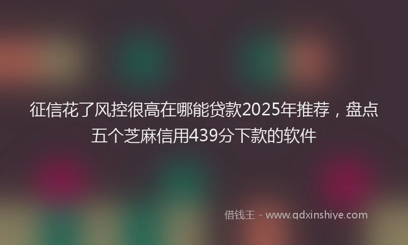 征信花了风控很高在哪能贷款2025年推荐，盘点五个芝麻信用439分下款的软件