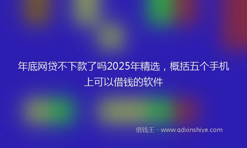 年底网贷不下款了吗2025年精选，概括五个手机上可以借钱的软件