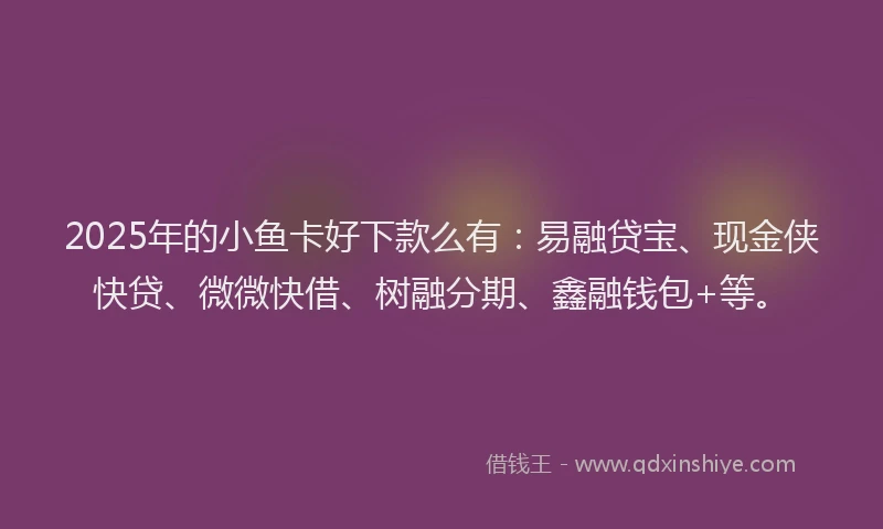 2025年的小鱼卡好下款么有：易融贷宝、现金侠快贷、微微快借、树融分期、鑫融钱包+等。