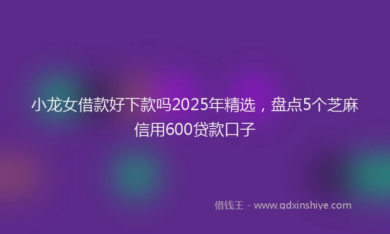 小龙女借款好下款吗2025年精选，盘点5个芝麻信用600贷款口子