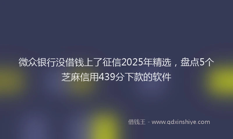 微众银行没借钱上了征信2025年精选，盘点5个芝麻信用439分下款的软件