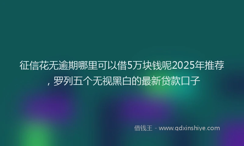 征信花无逾期哪里可以借5万块钱呢2025年推荐，罗列五个无视黑白的最新贷款口子