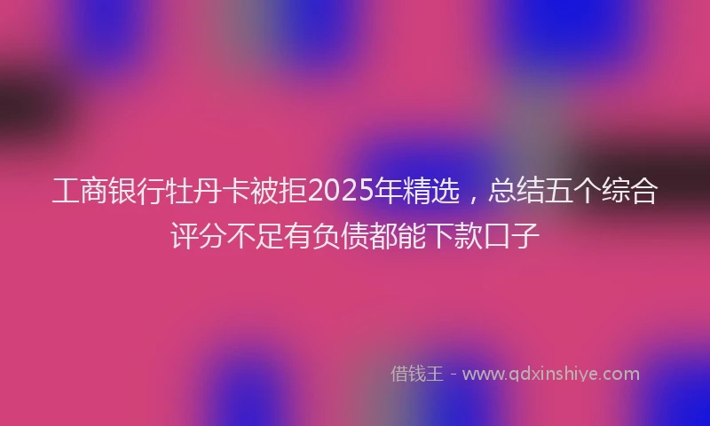 工商银行牡丹卡被拒2025年精选，总结五个综合评分不足有负债都能下款口子