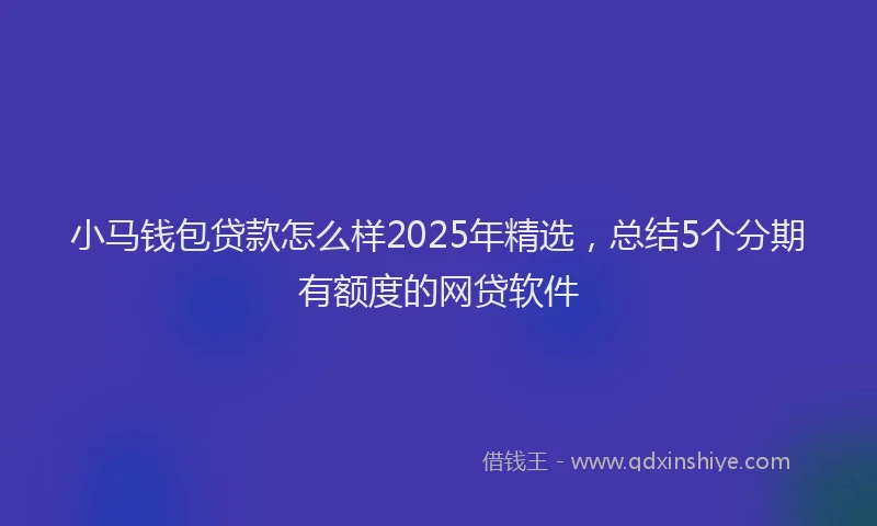 小马钱包贷款怎么样2025年精选，总结5个分期有额度的网贷软件