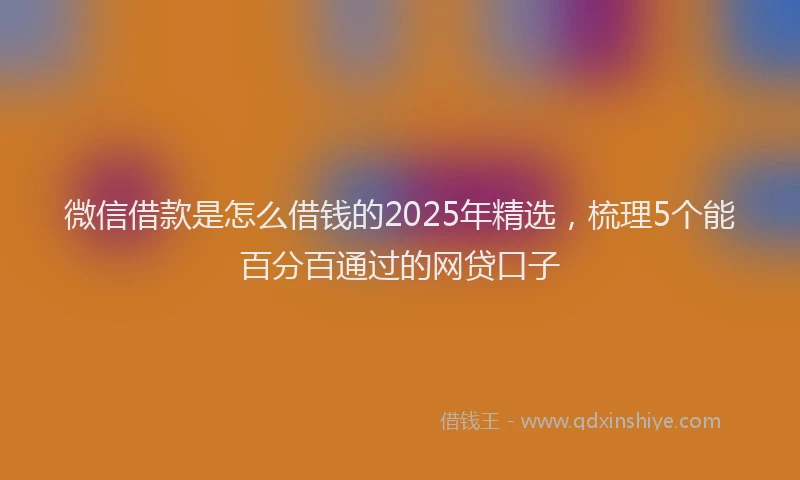 微信借款是怎么借钱的2025年精选，梳理5个能百分百通过的网贷口子