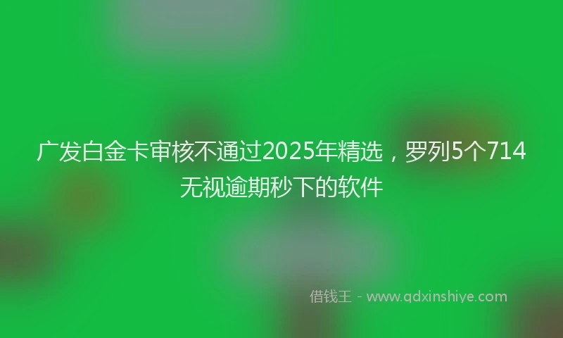 广发白金卡审核不通过2025年精选，罗列5个714无视逾期秒下的软件