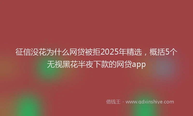 征信没花为什么网贷被拒2025年精选，概括5个无视黑花半夜下款的网贷app