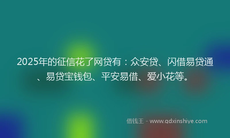 2025年的征信花了网贷有：众安贷、闪借易贷通、易贷宝钱包、平安易借、爱小花等。