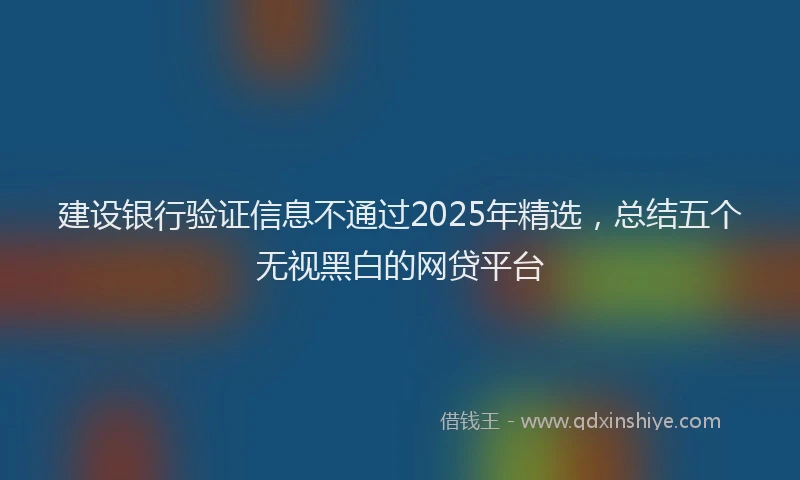 建设银行验证信息不通过2025年精选，总结五个无视黑白的网贷平台