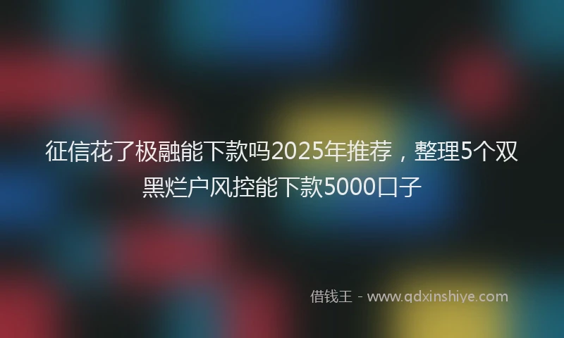 征信花了极融能下款吗2025年推荐,整理5个双黑烂户风控能下款5000口子