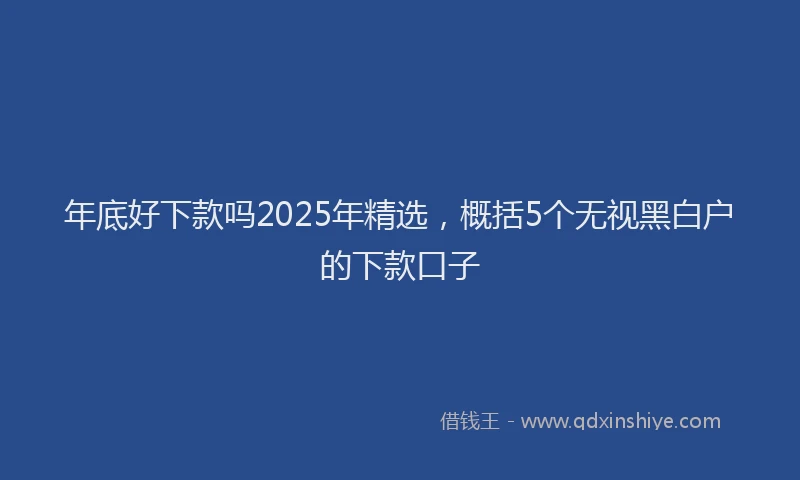 年底好下款吗2025年精选，概括5个无视黑白户的下款口子