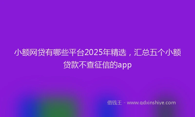 小额网贷有哪些平台2025年精选，汇总五个小额贷款不查征信的app