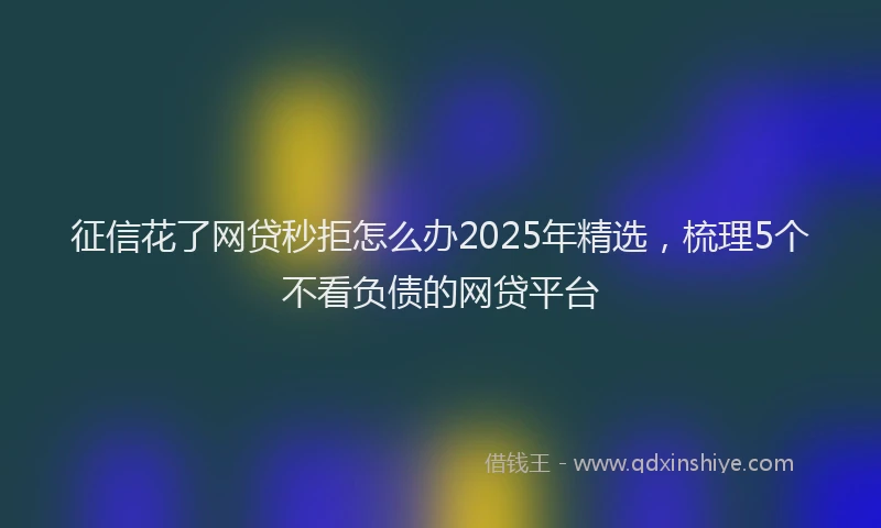征信花了网贷秒拒怎么办2025年精选，梳理5个不看负债的网贷平台