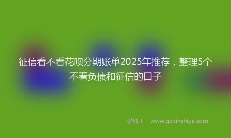 征信看不看花呗分期账单2025年推荐，整理5个不看负债和征信的口子