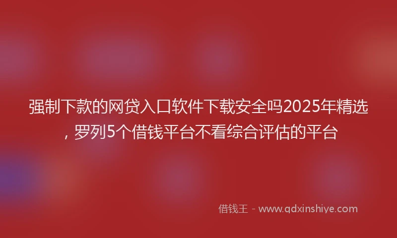强制下款的网贷入口软件下载安全吗2025年精选，罗列5个借钱平台不看综合评估的平台