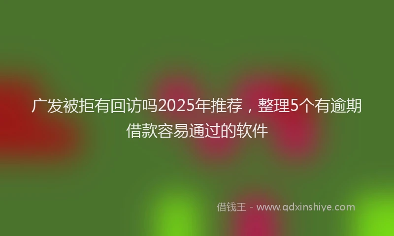 广发被拒有回访吗2025年推荐，整理5个有逾期借款容易通过的软件