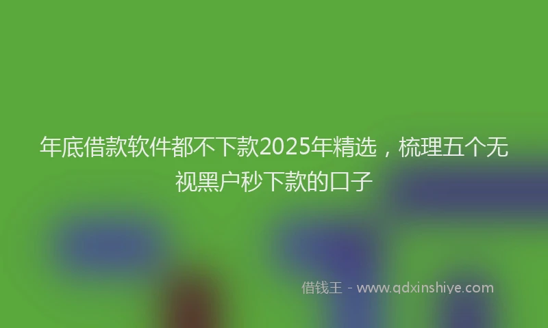 年底借款软件都不下款2025年精选，梳理五个无视黑户秒下款的口子