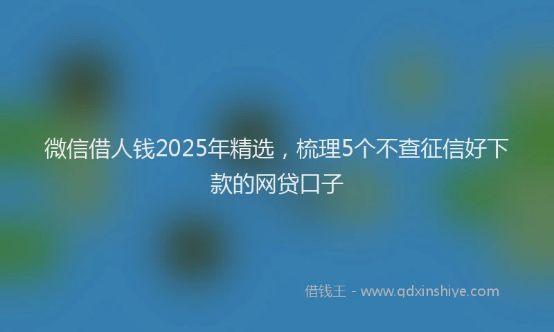 微信借人钱2025年精选，梳理5个不查征信好下款的网贷口子