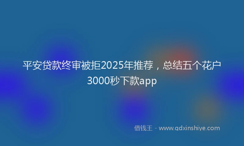 平安贷款终审被拒2025年推荐，总结五个花户3000秒下款app