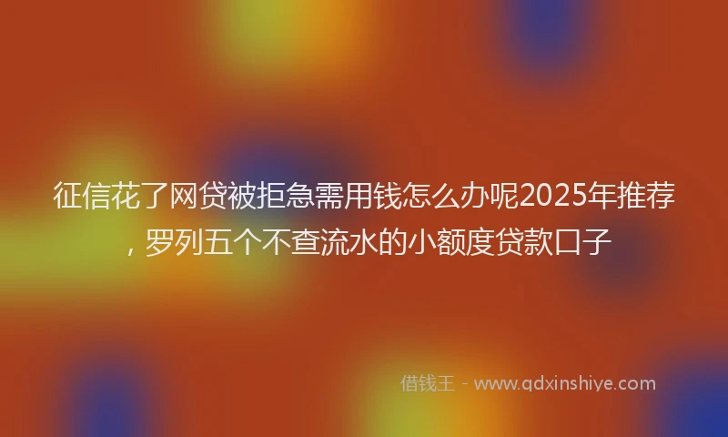 征信花了网贷被拒急需用钱怎么办呢2025年推荐,罗列五个不查流水的小额度贷款口子