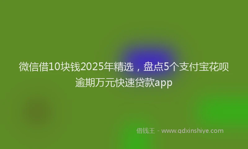 微信借10块钱2025年精选，盘点5个支付宝花呗逾期万元快速贷款app