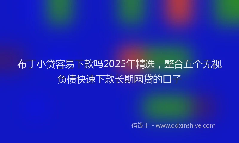 布丁小贷容易下款吗2025年精选，整合五个无视负债快速下款长期网贷的口子