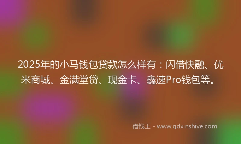 2025年的小马钱包贷款怎么样有：闪借快融、优米商城、金满堂贷、现金卡、鑫速Pro钱包等。