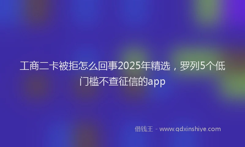 工商二卡被拒怎么回事2025年精选，罗列5个低门槛不查征信的app