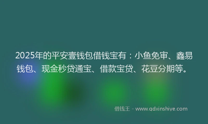 2025年的平安壹钱包借钱宝有：小鱼免审、鑫易钱包、现金秒贷通宝、借款宝贷、花豆分期等。