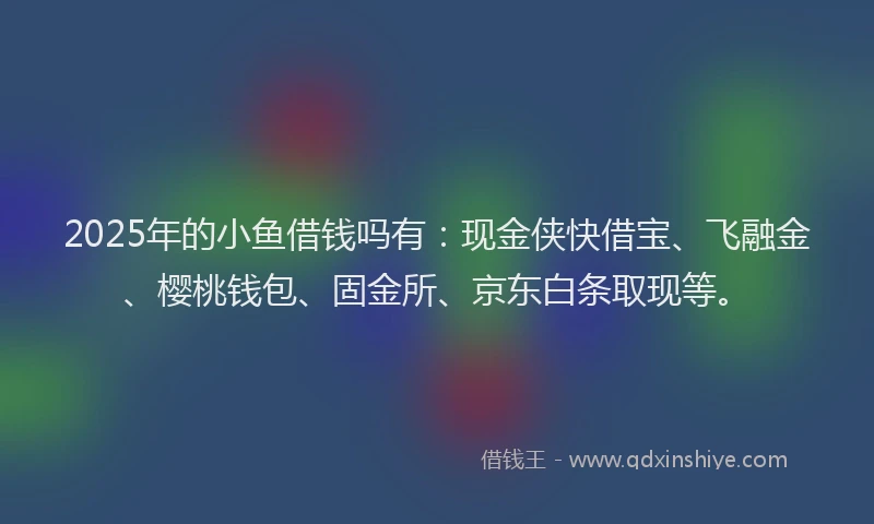 2025年的小鱼借钱吗有：现金侠快借宝、飞融金、樱桃钱包、固金所、京东白条取现等。