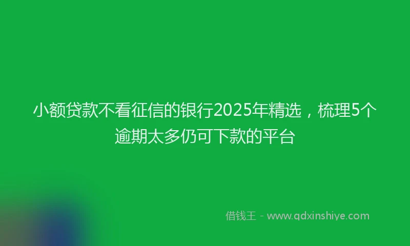 小额贷款不看征信的银行2025年精选，梳理5个逾期太多仍可下款的平台