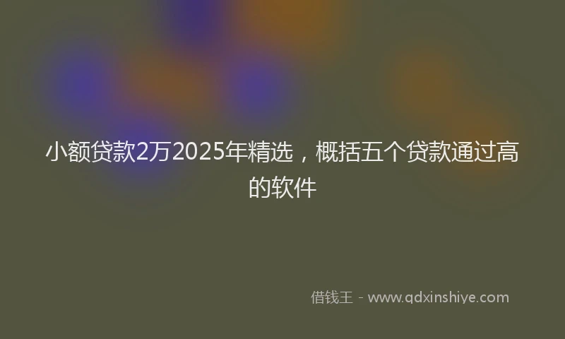 小额贷款2万2025年精选，概括五个贷款通过高的软件