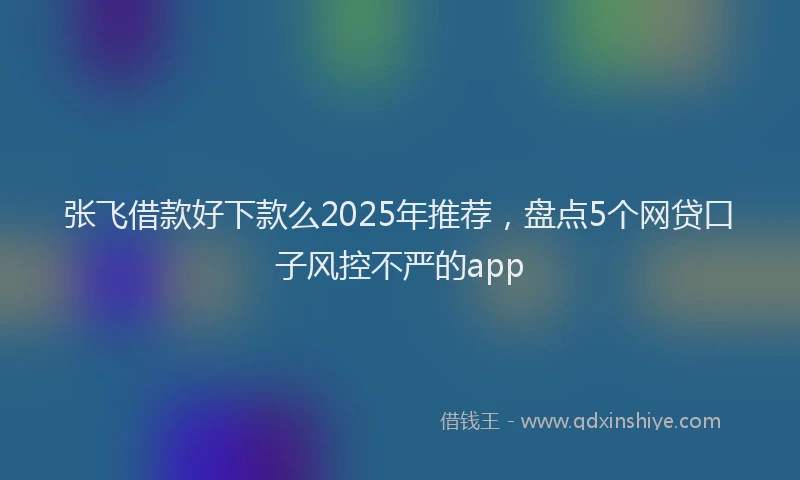 张飞借款好下款么2025年推荐，盘点5个网贷口子风控不严的app